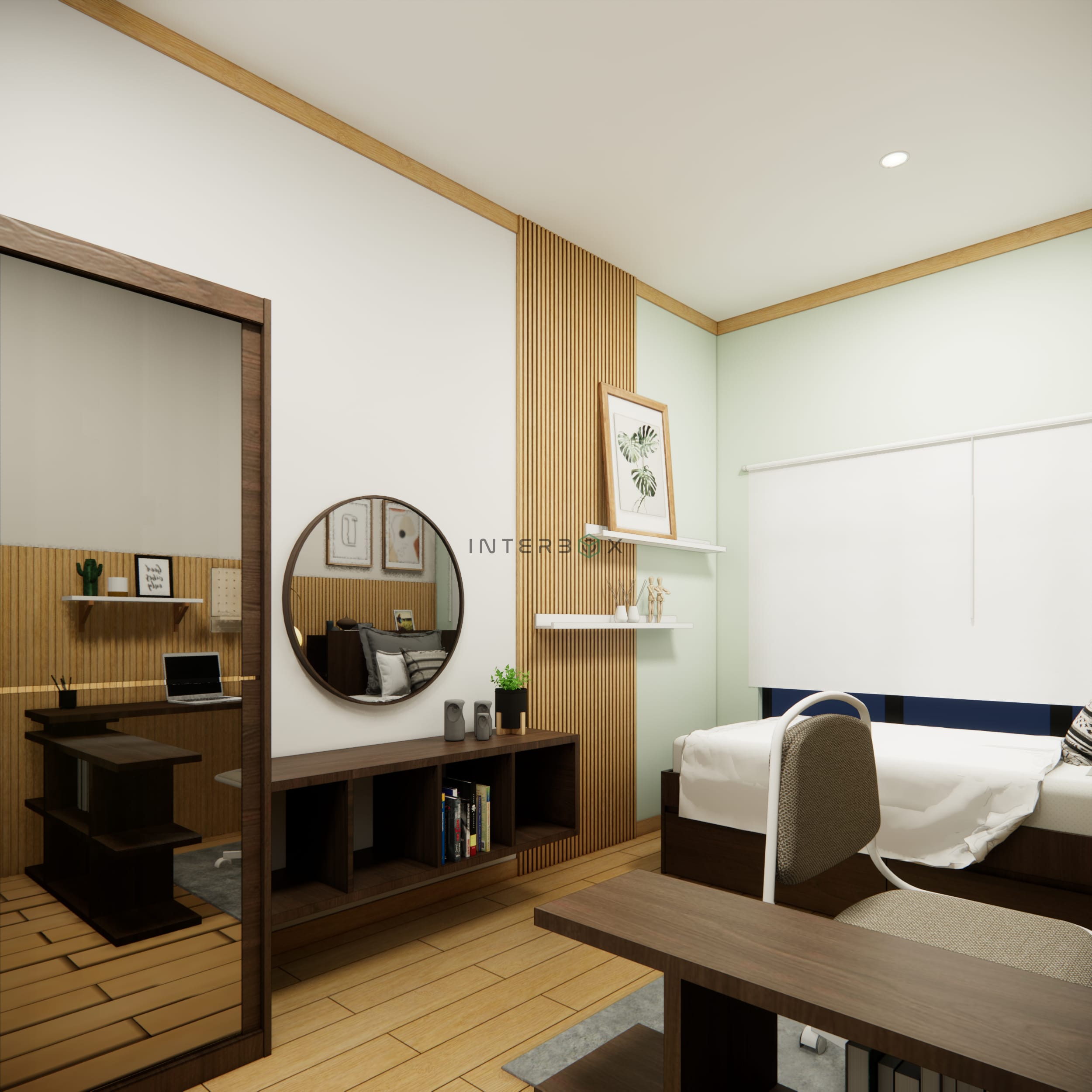 Bedroom With Contemporary  Minimalist Style