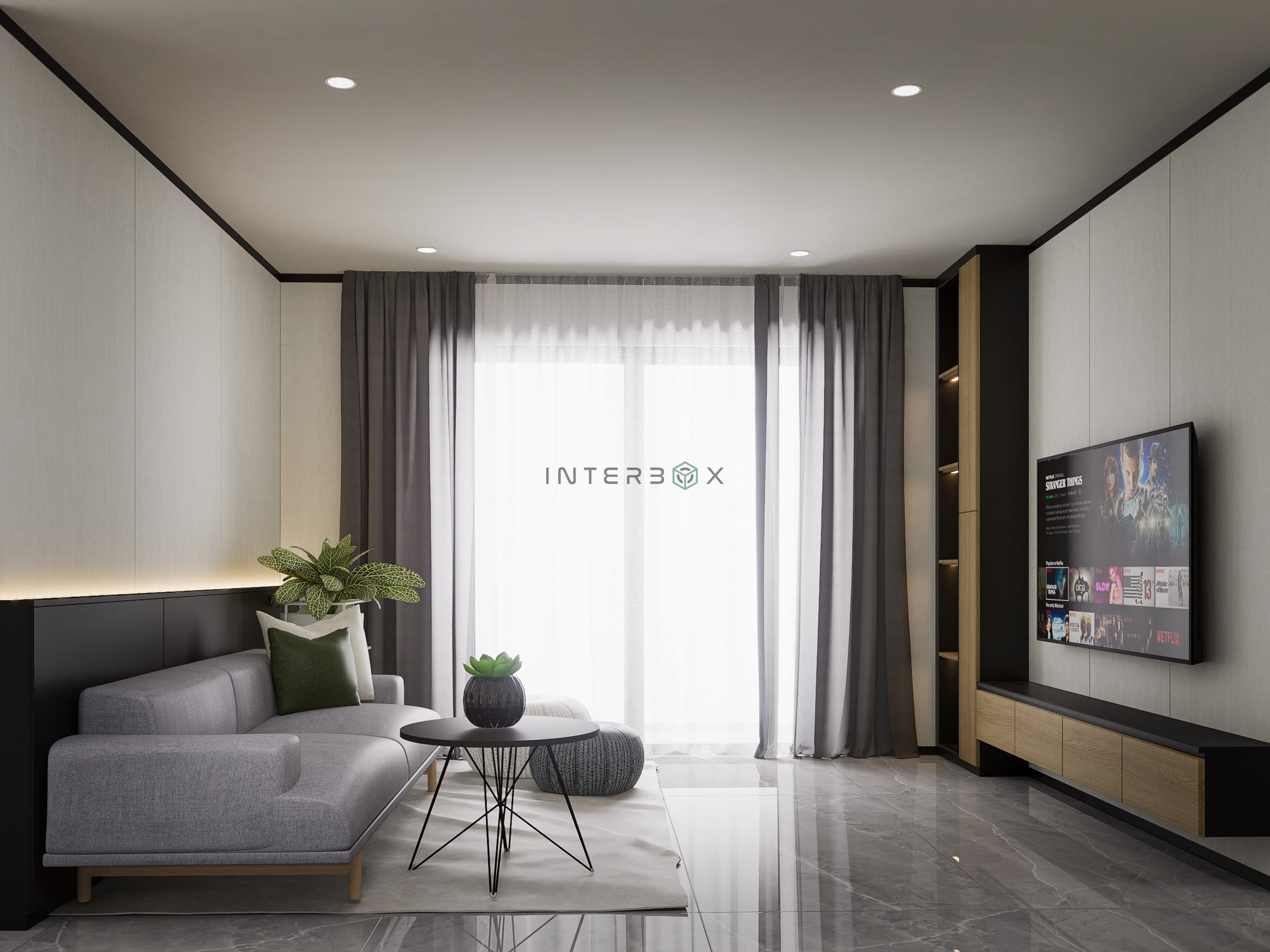 Living Room With Minimalist Bold