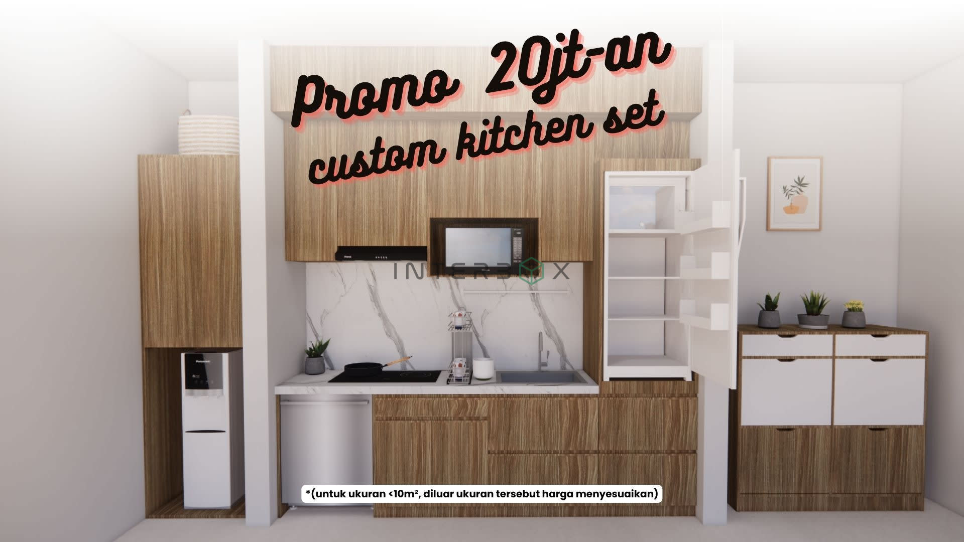 PROMO CUSTOM KITCHEN SET - One Door Fridge Kitchen