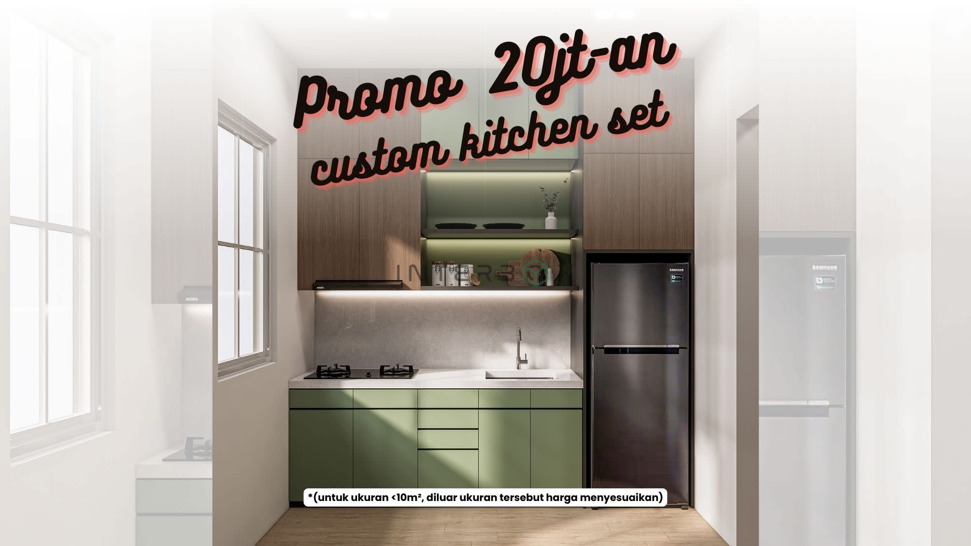 PROMO CUSTOM KITCHEN SET - MINIMALIST KITCHEN (GREEN)